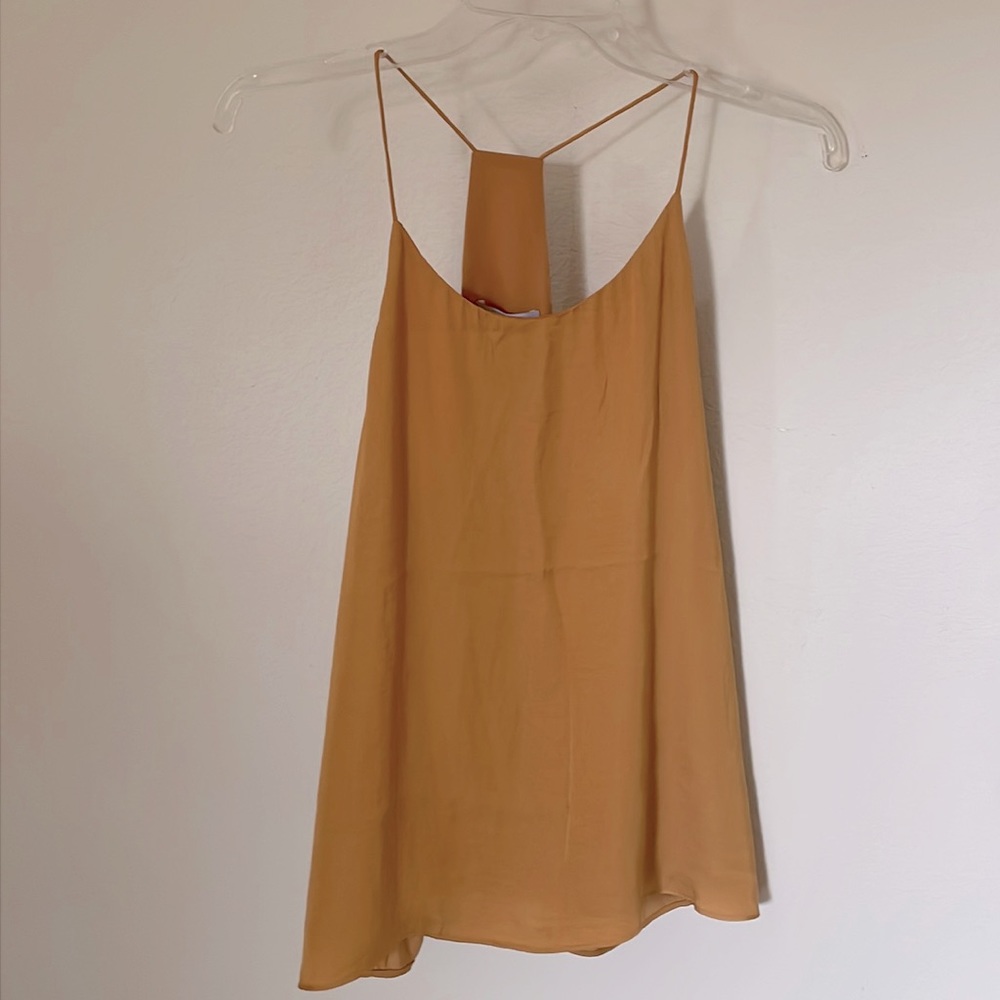Mustard satin racerback tank